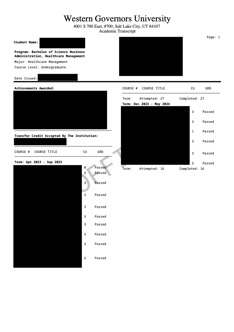 Examples of required documentation for reimbursement