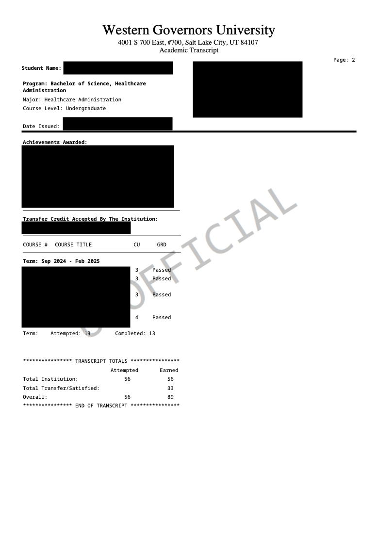 Examples of required documentation for reimbursement